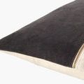 Side angle showing fabric texture and brass zipper detail on San Marco Ivory Accent Pillow