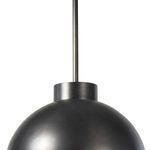 Top view showing metal rod connecting the pendant shade to the ceiling mount