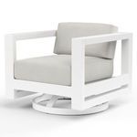 Newport Swivel Club chair angled slightly to show armrest design and swivel base