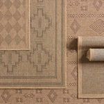 Top view of Sahel and other rugs showing backside woven pattern and neatly finished edges