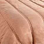 Taupe beige Rowen Sustainable Fabric Clay Quilt set with large channel-stitched pattern and soft textured ramie fabric