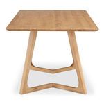 Dining table top-down view highlighting natural wood grain and rectangular shape
