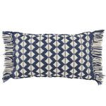 Perdita Geometric Dark Blue/ Ivory Indoor/ Outdoor Lumbar Pillow image 1