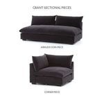 Product comparison showing Grant Sectional armless sofa piece above corner sectional piece