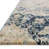 Low-angle side view showing pile texture and blue edging on the rug