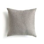 Neutral woven Jacquard indoor outdoor pillow with a soft, square shape and weather resistant fabric