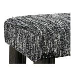 Close-up of Priya bench upholstery texture and seam detailing on rounded corner