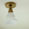 Boston Single Flush Mount viewed from slightly below angle in an empty room ceiling
