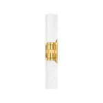 Glen Oaks Wall Sconce with two seedy opal glass cylinders and aged brass slim rectangular backplate