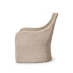 Side view of Blaire Outdoor Chair emphasizing curved back and woven texture