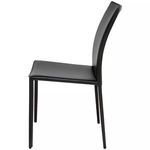 Side view highlighting ergonomic curved backrest and seat cushion of black Sienna Dining Chair