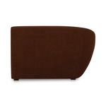 Rear view of Amelia sectional chaise showcasing clean upholstery and curved arm silhouette