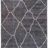Satellite Rug flat lay with full geometric white line pattern visible on gray background