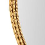 Close-up of Cordelia Mirror frame showcasing intricate braided texture and matte gold leaf finish