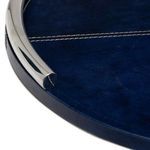 Product Image 2 for Blue Round Hayes Leather Tray from Regina Andrew Design