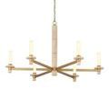 Marcelo chandelier hanging in an airy white room with classic molding and contemporary artwork
