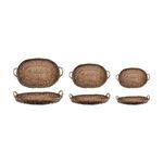 Product Image 1 for Decorative Hand-woven Wicker Nesting Trays With Handles, Natural, Set Of 3 from Creative Co-Op