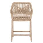 Full rear view centered on intricate loom cross-pattern and horizontal footrest