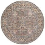 Top-down circular view of Rosemarie rug showing full ornate map design and faded edges