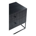 Close-up angled view focusing on drawer handles and textured drawer fronts of Atelier nightstand