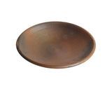 round rustic brown stoneware lunch plate with subtle uneven coloration and a shallow depth