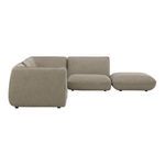 Side view of Zeppelin sectional showing blocky armrest and low-profile base