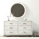 Loft Piper Round Mirror in Brushed White image 2