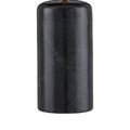 Detailed view of smooth black marble base with subtle white veining on Martini Black Torchiere Lamp