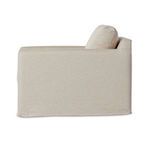 Side profile showing straight armrest and backrest line with slightly raised back cushion