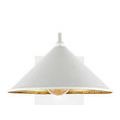 Back view of Serpa sconce showing pointed top of shade and square mounting plate behind it