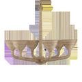 Side view of Marbella Chandelier showing six evenly spaced arms with rope wrapping