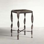 Product Image 1 for Armand Metal Travertine Side Table from Gabby