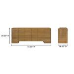 Gia dresser dimensions illustration showing height 28 inches, width 72 inches, depth 18 inches