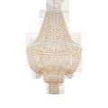 Slightly angled front view of Cybele Chandelier with visible chain and empire silhouette