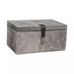 Product Image 1 for Grey Hairon Leather Box from Elk Home