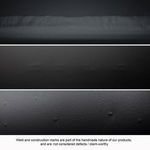 Close-up collage of matte black surface texture showing weld marks and handmade construction details