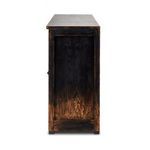 top close-up showing unevenly distressed wood grain with plank separations and texture