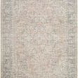 Maria Brown/Ivory Elena machine woven rug with vintage floral medallion motif in cool blue and brown tones