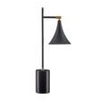 Lamp with shade rotated horizontally to the side, showing stem and shade profile