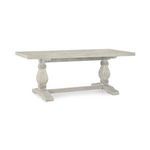 78-inch rustic dining table with a pedestal base made of light reclaimed pine wood