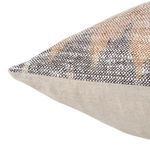 Close-up side view showing beige cotton fabric back and textured chevron front