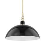 Product Image 1 for Camille Large Glossy Black Dome Pendant Light from Mitzi