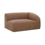 Isla Mocha Sectional shown from a right-front angle highlighting the curved armrest and plush cushion