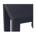Close-up of black raffia texture on corner and top edge of Sanibel Side Table