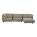 Front view without chaise, highlighting continuity of backrest curves and base