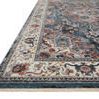 Close-up angled view of Samra Slate Multi rug showing texture and detailed fringe