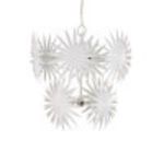 Front view of Bismarkia Medium Chandelier showing round metal center post and hanging chain