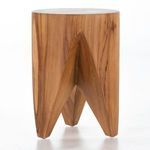 Front angled view displaying subtle shading differences on the teak wood of Petros Outdoor End Table