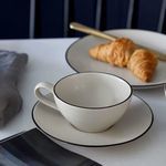 Product Image 2 for Augusta Rim Ceramic Stoneware Tea Cup and Saucer from Costa Nova