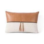 Leather & Linen Pillow image 1